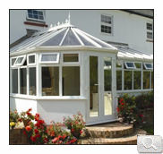 Bespoke white uPVC P shape conservatory
