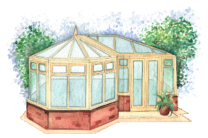 Illustration of a P shaped Victorian Style conservatory